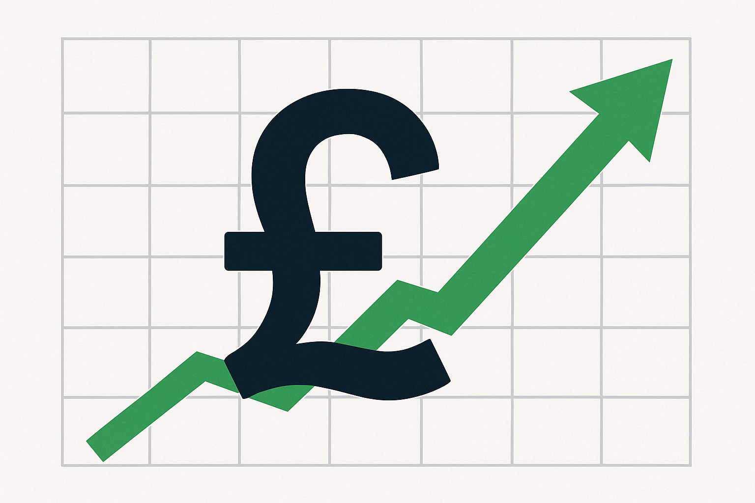  a 2d image of a pound sign on a gragph with an arrow pointing upwards . add some appropiate colours